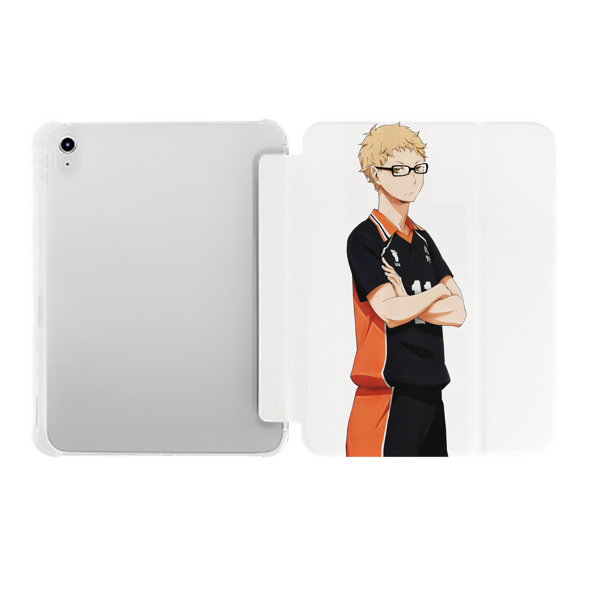 （画像用） ハイキュー!! Haikyu!! IPad ケース ペン収納付き 三つ折りスタンド PUレザー×シリコン 対応機種9.5/10.5/10.9インチ